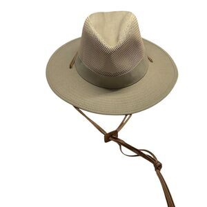 Dorfman Pacific Co. DPC Men's Khaki Brimmed Handmade Mesh Safari Hat